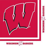 Club Pack of 240 NCAA Wisconsin Badgers 2-Ply Tailgating Party Lunch Napkins