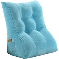 DWY Lumbar Supports Waist Triangle Bed Back Cushion Headboard Soft Pack Tatami Bed Cushion Sofa Large Backrest Pillow Removable and Washable (Color : Blue, Size : 55cm)