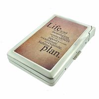 Life Sublime Plan Em1 Hip Silver Cigarette Case With Built In Lighter 4.75" X 2.75" Id Holder Metal Wallet RFID Protection
