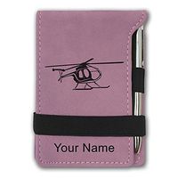 Mini Notepad, Helicopter 1, Personalized Engraving Included (Pink)
