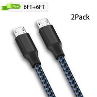 BLUELEC Android Charger Cable 6FT Extra Long Nylon Braided USB 2.0 to Micro USB Charging Cord Fast Charger Cable Compatible with Samsung Galaxy S7/S6/S5/Edge,Note 5,HTC,LG,Nexus (Blue 2Pack)