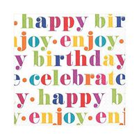 Caspari Birthday Celebration Paper Luncheon Napkins, 20 Per Package