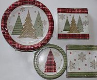 Christmas Paper Plates - Winter Wonderland Dinner and Napkin Party Pack - Serves 50 - Includes 50 (10.25") Dinner Plates, 50 (6.75") Dessert Plates, 100 (13" X 13") Double Sided Napkins