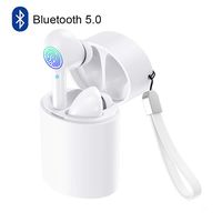 True Wireless Earbuds, Smart Touch Control Wireless Bluetooth 5.0 Headphones TWS in-Ear Headsets Built-in Microphone Noise Cancelling for iPhone Android with Charging Case White