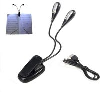 HIYI Book Reading Stand Light for Bed or Music Stand Light 4pcs LED Clips Rechargeable Free USB Cable Daylight White Travel Light Clip Light with Stand Task Lighting