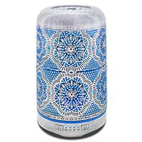 250ml Metal Aromatherapy Ultrasonic Cool Mist Aroma Essential Oil Diffuser, Whisper Quiet Humidifier with Waterless Auto Shut-Off Protection, 7-Color Changed LED for Home Office SPA(Vintage Flower)