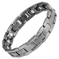 Willis Judd Mens Titanium Magnetic Therapy Bracelet Gunmetal Color with Size Adjusting Tool
