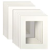8x10" White Picture Mats with Core Bevel Cut Frame Mattes for 5x7" Pictures- Pack of 12