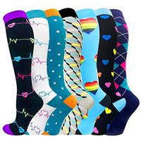 1/3/7 Pairs Compression Socks for Women&Men (20-30mmHg)- Best for Running, Travel,Cycling,Pregnant,Nurse, Edema