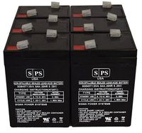 SPS Brand 6V 4.5Ah Replacement Battery for Siltron EM-401 6V 4.5Ah Emergency Light (6 Pack)