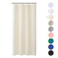 AmazerBath Plastic Shower Curtain, 48" W x 72" H Beige EVA 8G Thick Bathroom Plastic Shower Curtains No Chemical Odor with Heavy Duty Clear Stones and Rust-Resistant Grommet Holes