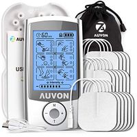 AUVON Rechargeable TENS Unit (Family Pack), 3rd Gen 16 Modes TENS Machine Muscle Stimulator with 16pcs TENS Unit Electrode