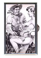 Sexy Pin Up Girl with Cowboy Hot Fun Decorative Pill Box