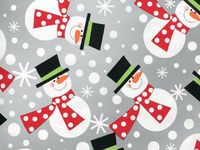 Metallic Silver Polka Dot Snowmen Snowman Holiday Wrap Wrapping Paper - 16 Foot Roll