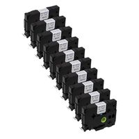 Molshine Compatible Heat Shrink Tube Label Tape, Replacement for Brother HSe231 HSe-231 HS231 HS-231 Black On White 12mm x 1.5m (1/2 inch x 4.9 feet), 10 Pack