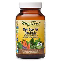 MegaFood, Men Over 55 One Daily, Supports Optimal Health and Wellbeing, Multivitamin and Mineral Supplement, Vegetarian, 60 tablets (60 servings)