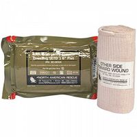 3 Pack Emergency Trauma Dressing Combination 4" - 6" & 8" x 10" Abdominal Bandaging w/Red Tip Vacuum Sealed OD Packs