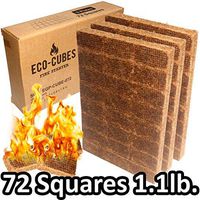 EasyGoProdcuts Eco Cubes - Fire Starter Squares - Lighter for Chimney, Charcoal Grill, Fireplace, Campfire, Pellet, Wood Stove-Qty 72, EGP-CUBE-072-1,