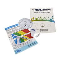 AsaTechmed Body Health Tool Kit - Body Fat Monitors - Skinfold Fat Caliper, Body Tape Measure, BMI Calculator - Instructions and Body Fat Charts for Men and Women (White)