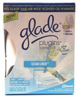Glade Plugins Scented Oil Clean Linen 1 Refill and 1 Warmer Fits Air Wick Scented Oil Warmers Too .71 Oz. Smells Like Fresh Laundry Fragrance (1 Each)