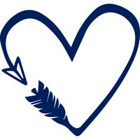 ANGDEST Heart Arrow (Navy Blue) (Set of 2) Premium Waterproof Vinyl Decal Stickers for Laptop Phone Accessory Helmet Car Window Bumper Mug Tuber Cup Door Wall Decoration