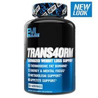 Evlution Nutrition Trans4orm - Complete Thermogenic Fat Burner for Weight Loss, Clean Energy and Focus with No Crash, Boost Metabolism, Suppress Appetite, Diet Pills, 60 Servings
