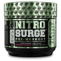 NITROSURGE Pre Workout Supplement - Energy Booster, Instant Strength Gains, Clear Focus, Intense Pumps - Nitric Oxide Booster & Powerful Preworkout Energy Powder - 30 Servings, Strawberry Margarita