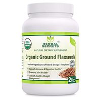 Herbal Secrets USDA Certified Organic Ground Flaxseed 2 Lbs (Non-GMO) - Excellent Vegan Source of Fiber & Omega -3 Fatty Acids - Promotes joint health,supports healthy weight management