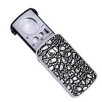 Baovery LED Slide Out Pocket Magnifier 30/60/90X Loupe with UV Light for Jewelry Diamonds Gems