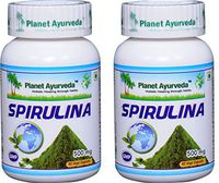 Planet Ayurveda Spirulina, 500mg Veg Capsules - 2 Bottles