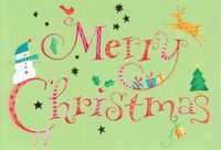 Greeting Card Christmas Note Card "Merry Christmas" Here's Hoping That Your Holidays