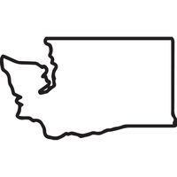 ANGDEST Washington MAP Outline (Black) (Set of 2) Premium Waterproof Vinyl Decal Stickers for Laptop Phone Accessory Helmet Car Window Bumper Mug Tuber Cup Door Wall Decoration