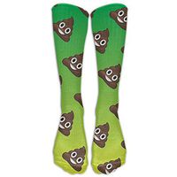 Funny Poop Emoji Womens Funny Printed High Compression Socks Soccer Stockings
