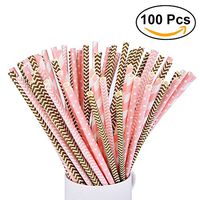 NUOLUX Paper Straws Drinking Paper Straws for Baby Shower Weddings Parties,100pcs