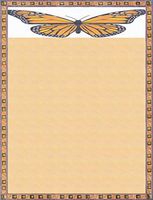 NEW Orange & Black Butterfly Letterhead Stationery Paper 26 Sheets