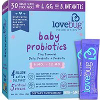 Lovebug Probiotics Tiny Tummies Probiotics, 30 Packets, Infant & Baby Probiotic Supplements for Babies 6-12 Months, Flavorless Powder - Oral Probiotics Kids - Helps Reduce Crying (30)