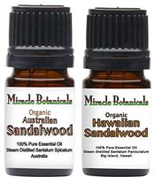 Miracle Botanicals Organic Sandalwood Essential Oil Set - 100% Pure Therapeutic Grade - (2)5ml