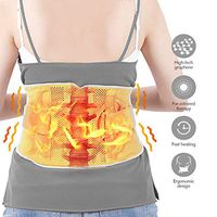Graphene Waist Heating Pad Lower Back Heating Heat Patches Wraps Belt Wrap with Adjustable Strap Contoured for Back Pain Relief