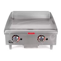 Commercial Griddle - Gas, Thermostat Controls 24"W