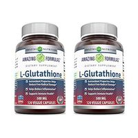 Amazing Formulas L-Glutathione, 500 Mg Veggie Capsules (Non-GMO) - Antioxidant Properties Helps Reduce Free Radical Damage - Helps Reduce Inflammation - Supports Immune Health. (120 Count) (Pack of 2)