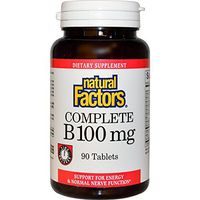 Natural Factors, Complete B 100 mg, Time Released Support for a Healthy Mood, Energy Levels, Skin, Hair and Vision, 90 tablets (90 servings)