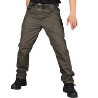 Men's Ripstop Military Pants Scratch-Proof Quick Dry Waterproof Climbing Camping Hiking Pants (S, Army Green)