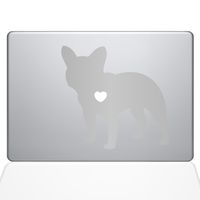 The Decal Guru I Love My French Bulldog Decal Vinyl Sticker, 15" MacBook Pro (2015 & Older Models), Silver (1480-MAC-15P-S)