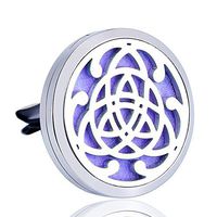 Anavia Aromatherapy Diffuser Large 38mm Car Clip + 12 Pads Surgical Grade Stainless Steel Locket (Large Premium Celtic Knots)