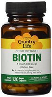 Country Life High Potency Biotin 5 mg Vegetarian Capsules, 120-Capsules by Country Life