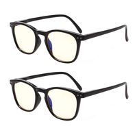 Computer Glasses - Anti-blue glasses - Blue Light Blocking Reading Glasses Anti Glare UV Eyeglasses (2 Black, 1.75)