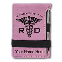 Mini Notepad, RD Registered Dietitian, Personalized Engraving Included (Pink)