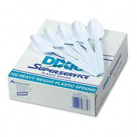 Dixie : Plastic Tableware, Heavyweight Teaspoons, White, 100 per Box -:- Sold as 2 Packs of - 100 - / - Total of 200 Each