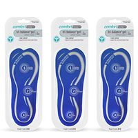 Comfort Zone Tri-Balance Gel Orthotic Insoles for Men, Sizes 8-12, 3 Pack