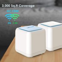 WAVLINK Halo Base 2 Whole Home Mesh Wireless WiFi System, 1 WiFi Router + 1 Satellite Point, Replaces AC Routers and Extenders, 1200Mbps Dual Band, Seamless Roaming, Up to 3000 sq. ft. Coverage